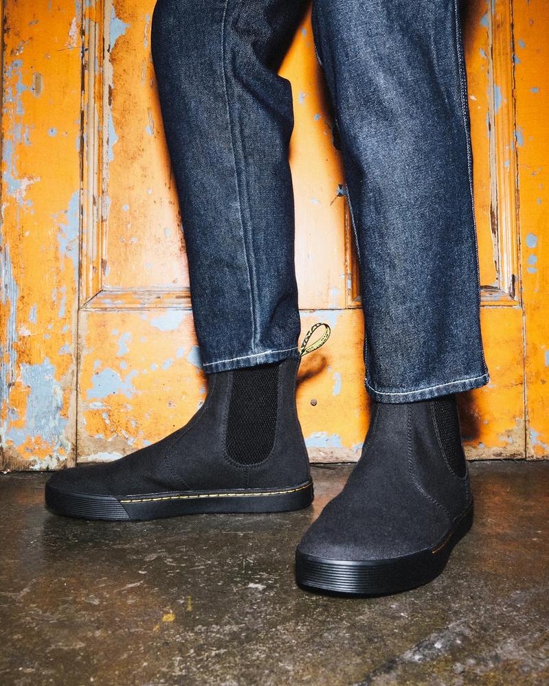 Dr Martens Tempesta Men's Canvas Vanlige Chelsea Støvler Herre Svarte | Norge 311FDN